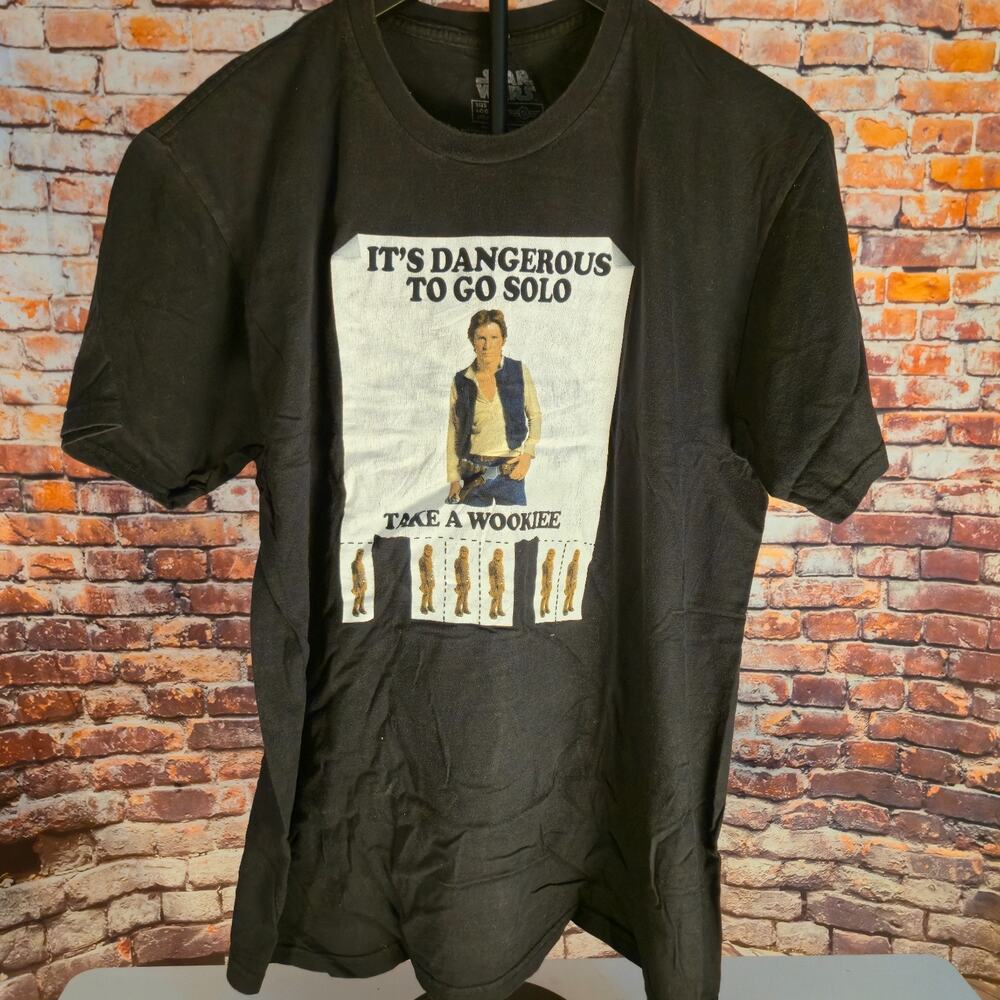 Star Wars Han Solo Take A Wookiee Funny Graphic T Shirt Mens Large Black Tee
